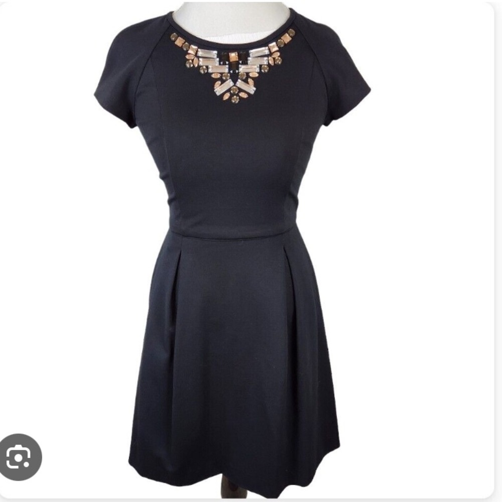 Banana Republic Black Cap Sleeve Cocktail Dress